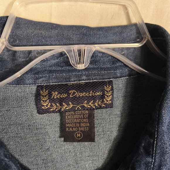 Vintage Style Embroidered Denim Jacket Ice Skating Cottagecore Whimsical Y2K - Picture 3 of 6